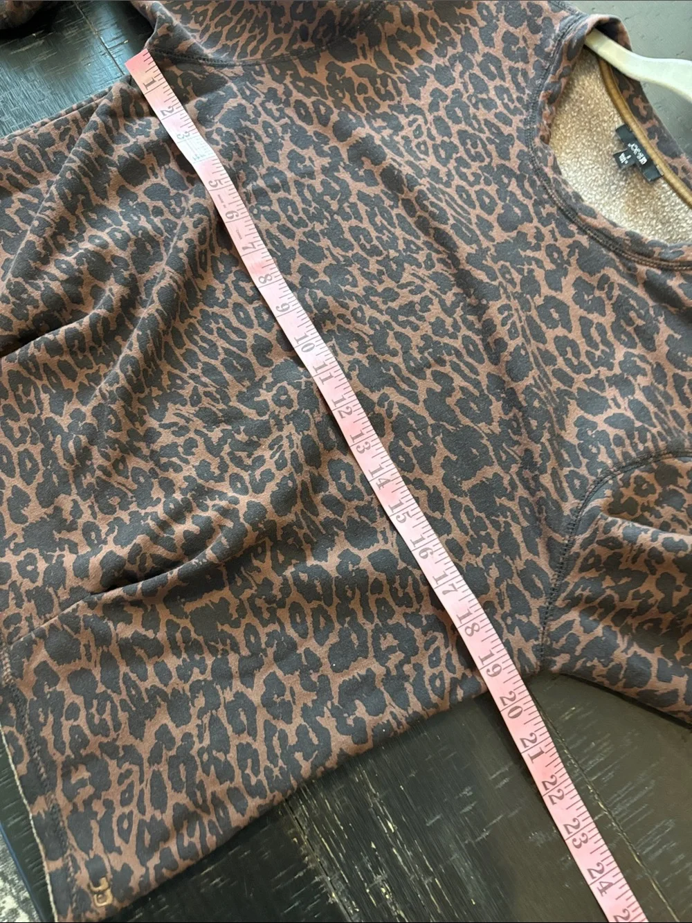Joe's Jeans Brown & Black Leopard Crewneck Sweatshirt Small Pleated Animal Print